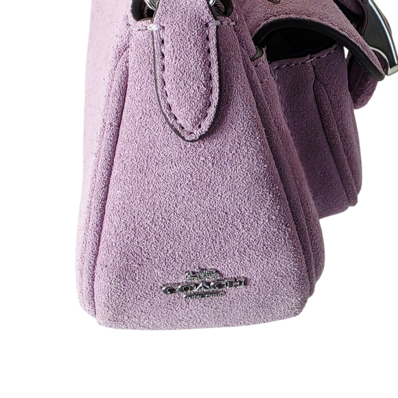 Coach Ashton Mini Suede Light Violet Shoulder Bag - Picture 8 of 13